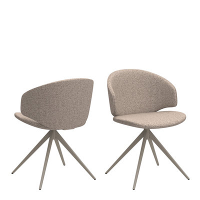 B&Q -  Ella Swivel Beige Dining Chair