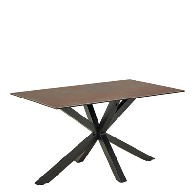 Furniture To Go Brown Heaven Dining Table With Ceramic Rusty Top 135Cm
