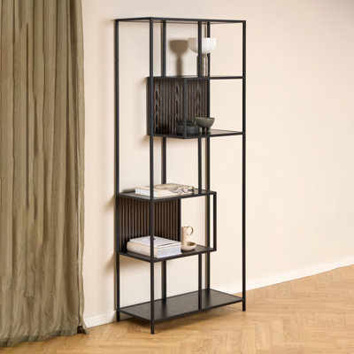 B&Q -  Seaford Bookcase With 5 Shelves In Black