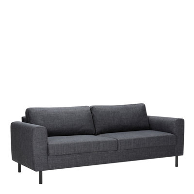 Furniture To Go Omaha 3 Seater Sofa In Basel Fabric Dark/Grey