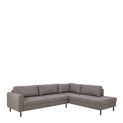 B&Q -  Omaha Right Hand Facing Corner Sofa In Light Grey Brown Fabric