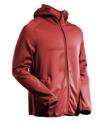 Mascot Red Customized Microfleece With Hood And Zipper (Autumn ) ) Large