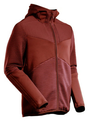 Mascot Red Customized Microfleece With Hood And Zipper (Autumn ) ) Large