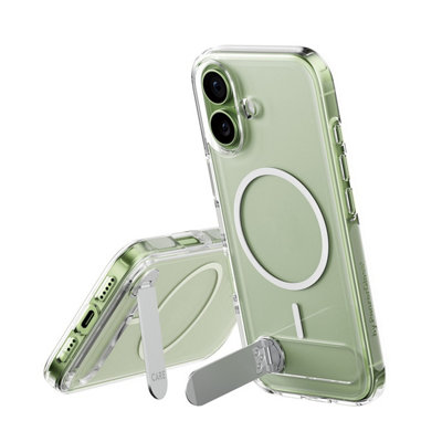 B&Q - Care By  Feature Case Transparent W. Color Kickstand & Magsafe Iphone 2025 Non-Pro