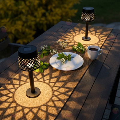  - Gardenglow Solar Shadow Lamp Set Of 2