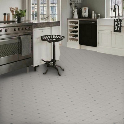572 Scapa Olympus Tile Effect Lino Flooring Sheet Vinyl Flooring -2m(6'6") X 2m(6'6")-4m²