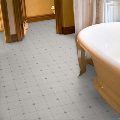 572 Scapa Olympus Tile Effect Lino Flooring Sheet Vinyl Flooring -2m(6'6") X 2m(6'6")-4m² - 8