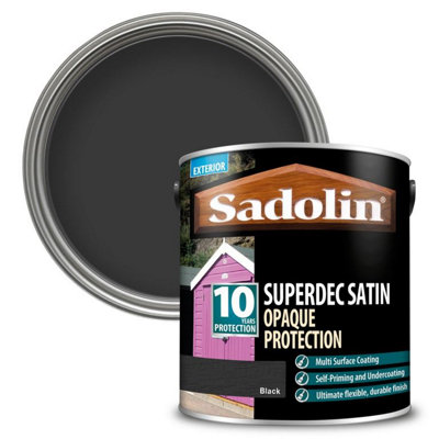 B&Q -  Superdec Satin Opaque Wood Protection Black 2.5L