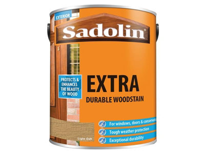 B&Q -  5013002 Extra Durable Woodstain Light Oak 5 Litre Sad5013002