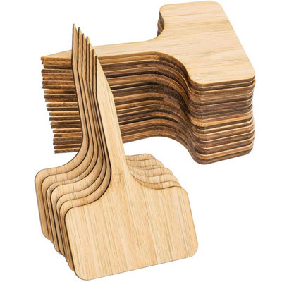  - 50Pcs Wood Plant LabelsT-Type Wooden Plant Marker Garden Sign Tags Garden Markers For Seed Potted Herbs Flowers Vegetables