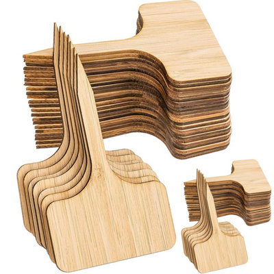  - 100Pcs Wood Plant LabelsT-Type Wooden Plant Marker Garden Sign Tags Garden Markers For Seed Potted Herbs Flowers Vegetables
