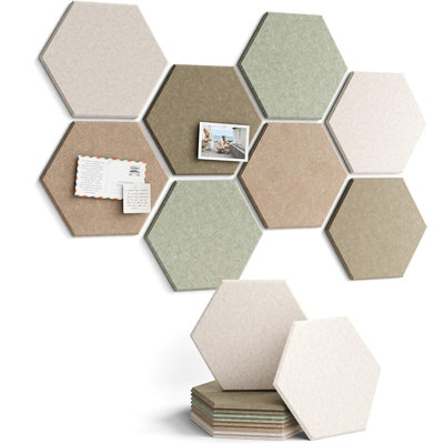  - Hexagon Cork Board Alternative For Walls Decor8 Pack Felt Bulletin Board Tiles With 30 Pushpins50 Adhesive Tabs For Office