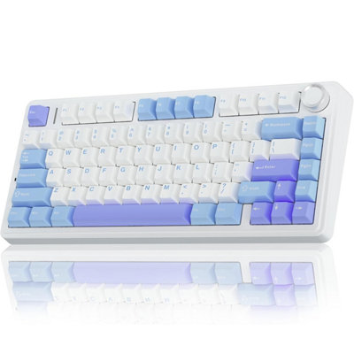 B&Q Aula F75 75% Wireless Mechanical Keyboard, Hot Swappable Creamy Keyboard, Pre-Lubed Reaper Switches, Rgb Backlit Gaming Keyboards