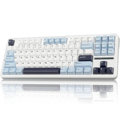 B&Q Aula F87 Wireless Mechanical Keyboard, 75% Tkl Custom Hot Swappable Gaming Keyboards With Pbt Keycaps, Pre-Lubed Greywood Switches