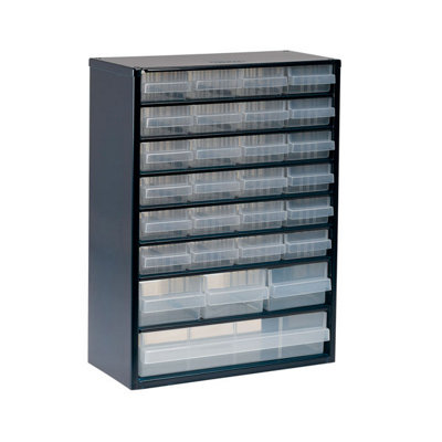 B&Q -  928-123 Durable Metal Storage Cabinet With 28 Versatile Drawers For Efficient Organization