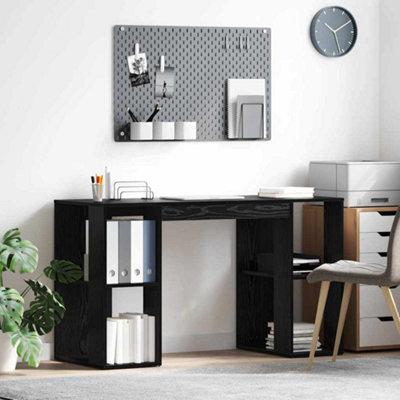 Berkfield Black Oak Computer Desk Black Oak Mdf Medium from B&Q