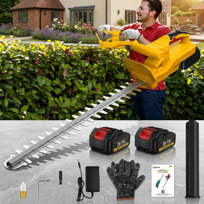  - 21V Cordless Grass Trimmer Strimmer Lawn Edge Cutter 24.0Ah Batteries GardenYellow