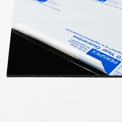 Perspex Black Cast Acrylic Pack Of Laser Compatible Sheets 600Mm X 400Mm X 3Mm Size 5 B&Q