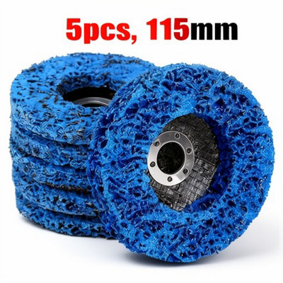 5Pcs Poly Strip Disc Wheels 115mm 4.5 Inch Paint Rust Removal Abrasive Grinder Discs from B&Q