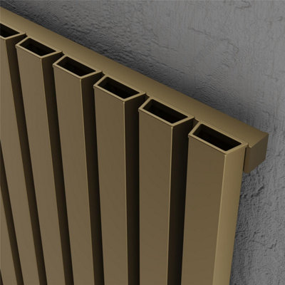 575mm (H) x 404mm (W) - Bronze Single Panel Horizontal Aluminium Radiator (Ryhall) - (0.57m x 0.40m) - Depth 60mm
