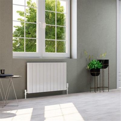 575mm (H) x 470mm (W) - White Double Panel Horizontal Radiator (Broadway) - (0.57m x 0.47m) - Depth 60mm