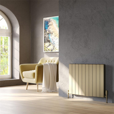 575mm (H) x 636mm (W) - Bronze Horizontal Aluminium Radiator (Wollin ) - (0.57m x 0.63m) - Depth 60mm