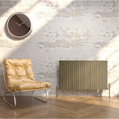 575mm (H) x 719mm (W) - Bronze Double Panel Horizontal Aluminium Radiator (Tavistock ) - (0.57m x 0.71m) - Depth 52mm