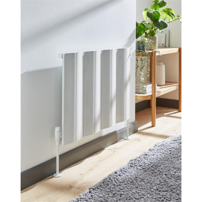 575mm (H) x 828mm (W) - White Double Panel Horizontal Aluminium Radiator (Barriere) - (0.57m x 0.82m) - Depth 88mm