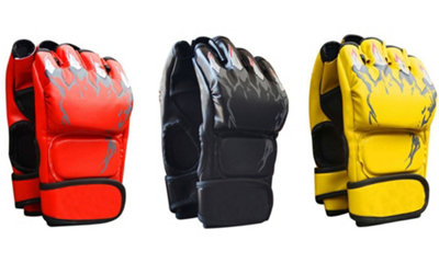  - Half Finger Training Gloves With Wrist Support-Yellow