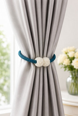  - Pearl Magnetic Curtain Tiebacks 2 Pack Blue