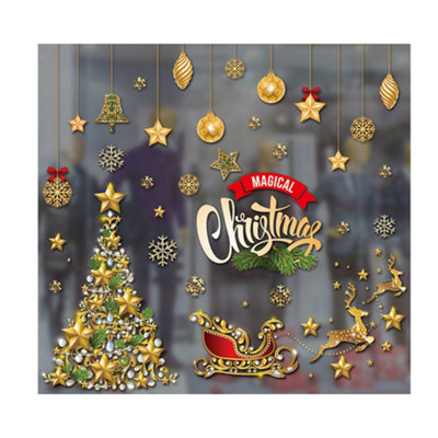  - Christmas Static Window Clings Reusable Festive Window Stickers