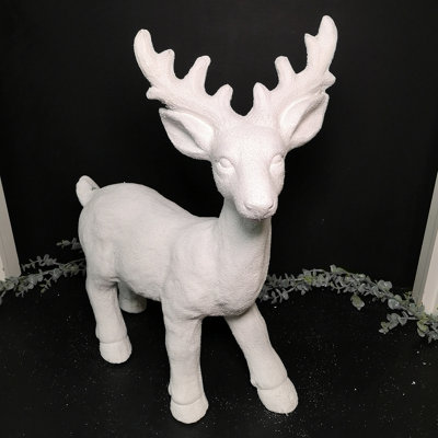 57cm Snow Effect Standing Pot Reindeer Christmas Ornament Price Comparisons | Compare The Build