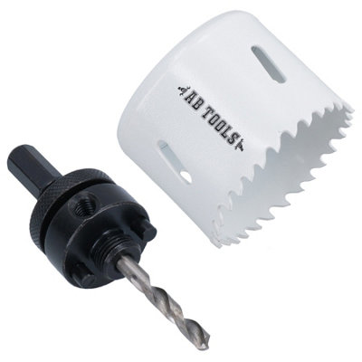 57mm HSS Bi-Metal Hole Saw Kit With Arbor - AB Tools, Cuts Steel, Plastic, Wood