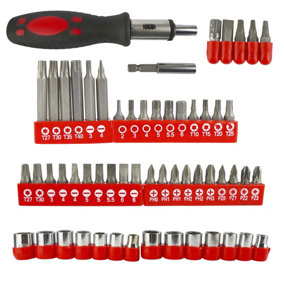 57pc Ratchet Screwdriver with Bits & Socket Set Metric Imperial & Adaptor