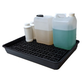 58 x 40cm Bunded Tray with removable grid. Ideal for worktop, cupboard, COSHH cabinet, workshop