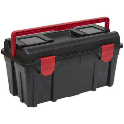 Mercury | Small durable plastic toolbox with tote tray and lid storage