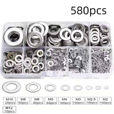 100 Pcs #8 Black Flat Washers - 304 Stainless Steel, 3/7" Outer Diameter Metal Washers For Bolts & Screws
