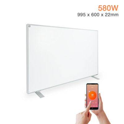 580W Portable Remote Controllable & Wi-Fi Electric Infrared panel Heater (Feet Included)
