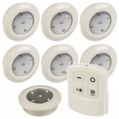 Urbn-Living Set Of 6Multi-Functions Led Push Lights With Remote
