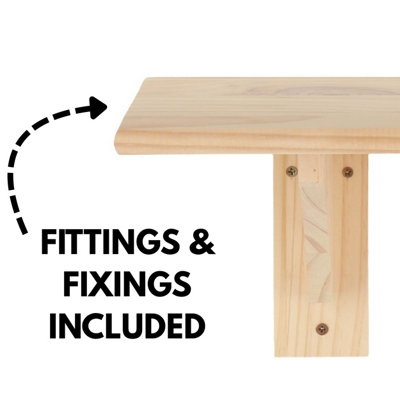 585mm Shelf Kit, Solid Pine Wood, Natural Sanded