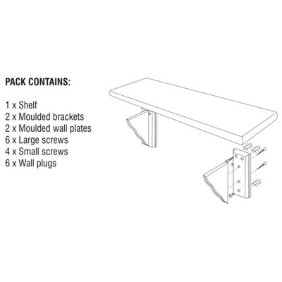 585mm Shelf Kit, Solid Pine Wood, Natural Sanded