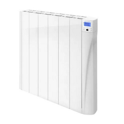 585mm (W) x 575mm (H) - White Touch Electric Ceramic Core Radiator (Almera+) - 1000 Watts - Depth 98mm - Heats Up To 10m²
