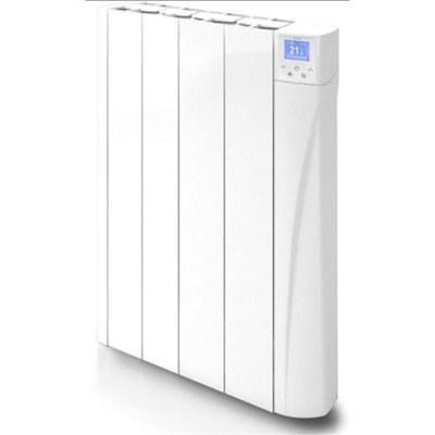 585mm (W) x 575mm (H) - White Touch Electric Oil Filled Radiator (Alicante) - 660 Watts - Depth 98mm - Heats Up To 6.5m²