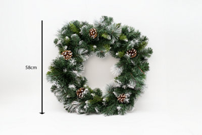 58cm Artificial Snow Dusted Christmas Wreath
