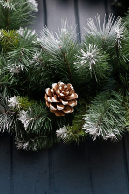 58cm Artificial Snow Dusted Christmas Wreath - 4
