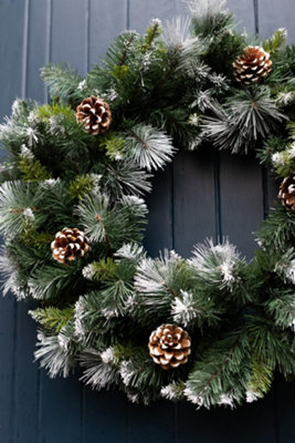 58cm Artificial Snow Dusted Christmas Wreath - 5