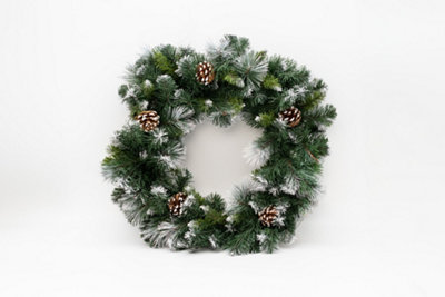 58cm Artificial Snow Dusted Christmas Wreath - 6