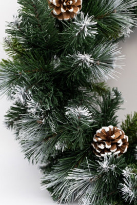 58cm Artificial Snow Dusted Christmas Wreath - 8