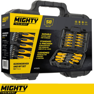 58pc Screwdriver Bit Set With Storage Case