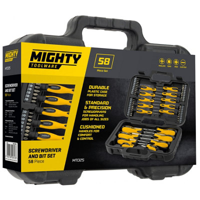 58pc Screwdriver Bit Set With Storage Case
